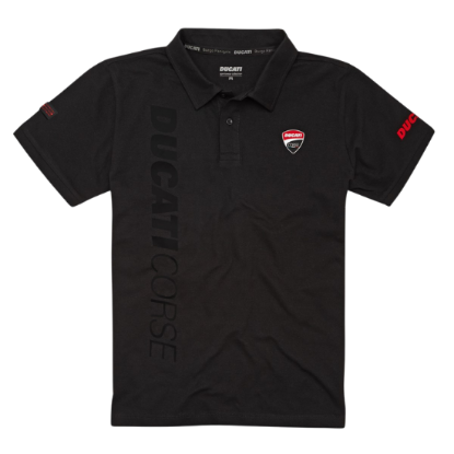 DC SPORT BLACK POLO-SHIRT  front