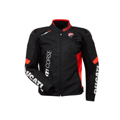 LEATH. JACKET DC C6 RED WHITE BLACK 54 front