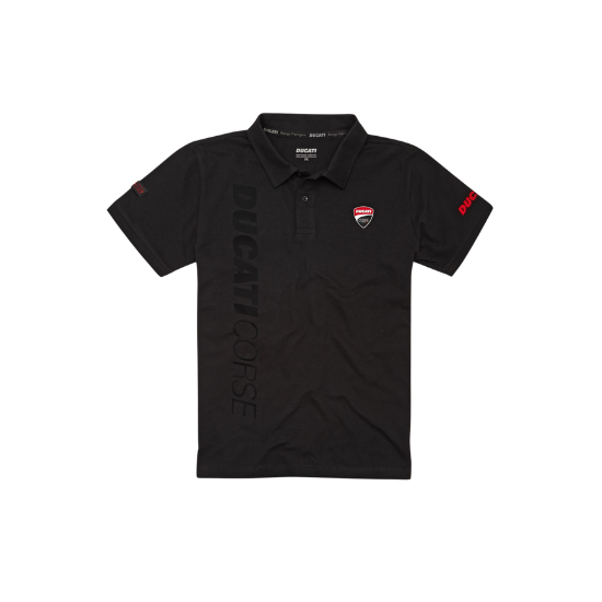 DC SPORT BLACK POLO-SHIRT  front 