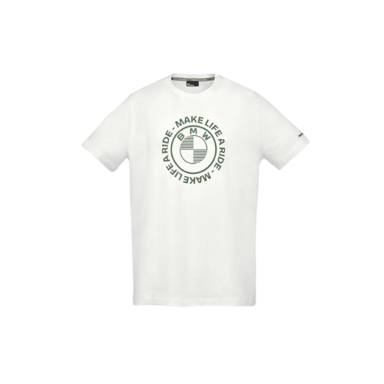 BMW Make Life A Ride T-Shirt White Round Design