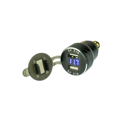 MOTOPLUG DOUBLE USB WITH VOLTMETER	